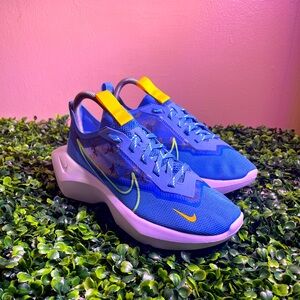 Nike Women's Sneakers in Blue with Yellow Highlights